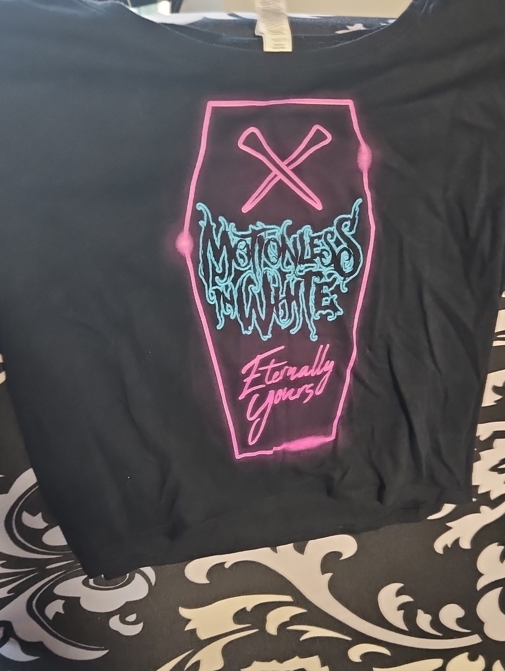 Motionless In White 'Eternally Yours' Black Crop Top, 2018 Warped Tour, Sz Small